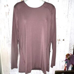 LULULEMON "ANTIQUE BARK" PLUM "TIMELESS TWIST" L/S TOP SIZE 12
